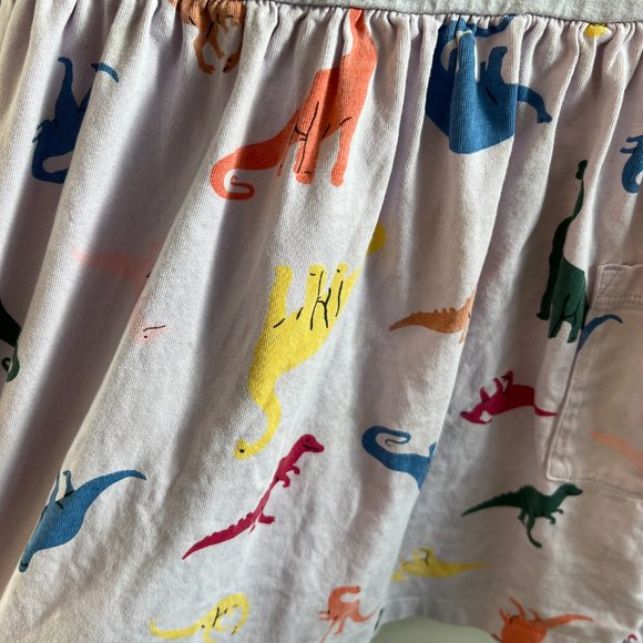 Hanna Andersson 4T Dinosaur Striped Purple Long Sleeve Cotton Dress Play - Picture 3 of 3